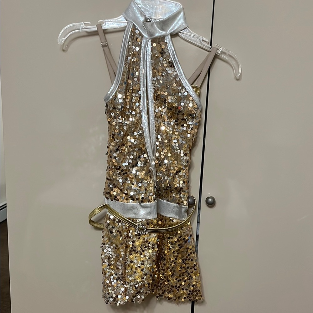 Gold and Silver Sequin Halter costume